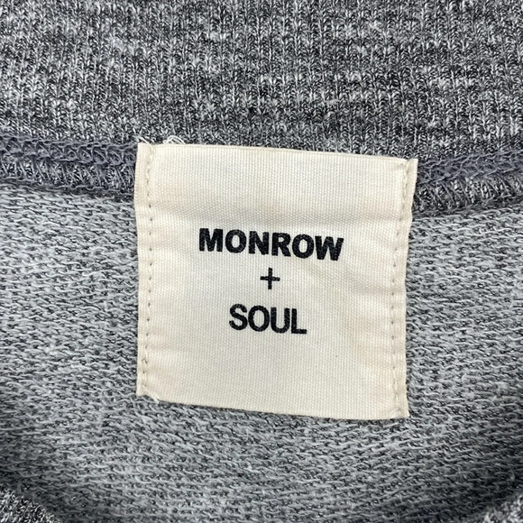 Monrow + Soul Top Womens‎ Small Gray Soul Cycle Henley Long Sleeve - Picture 4 of 9